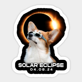 Corgi Eclipse Expedition: Stylish Tee Featuring Cute Welsh Corgis Sticker